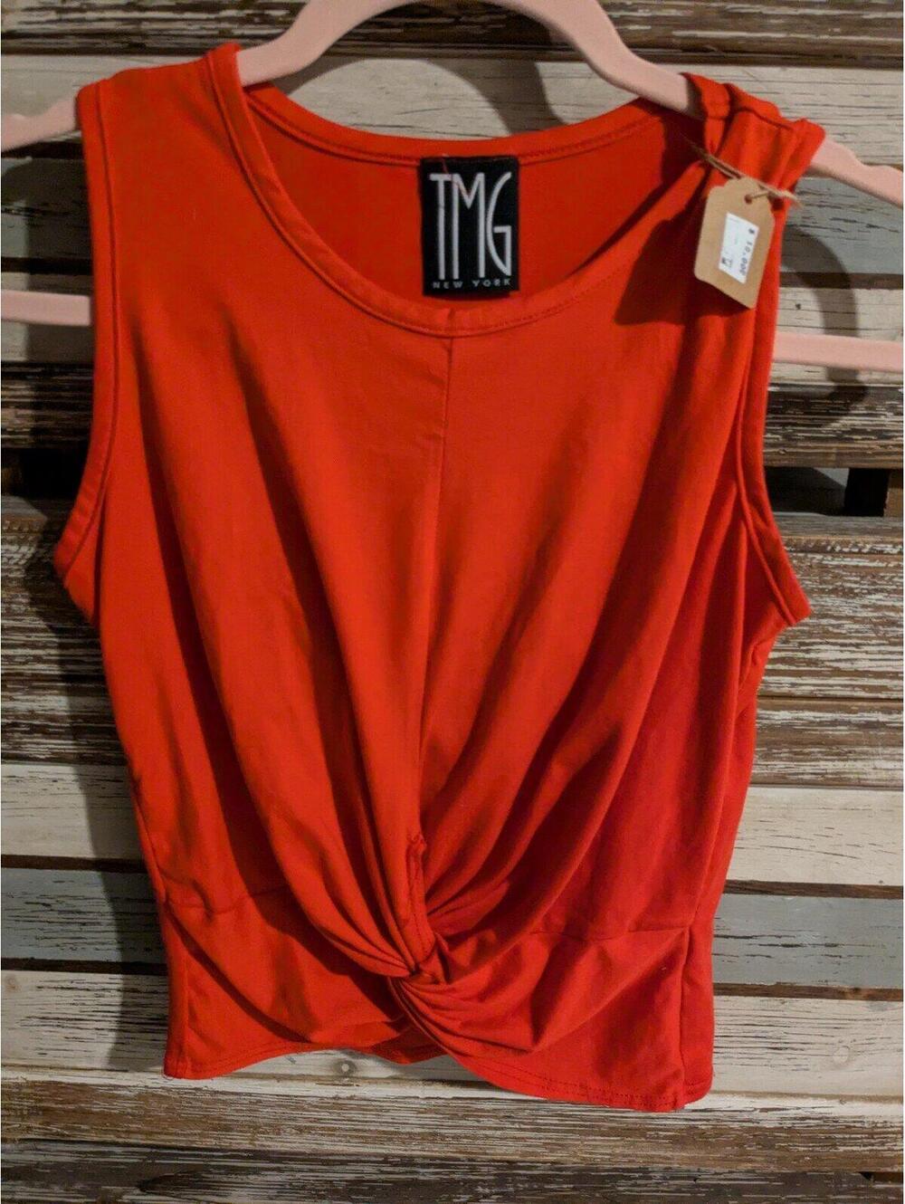 Red knotted tank top size small women's TMG brand